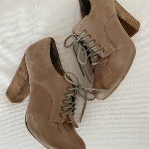 Aldo Leather Lace-Up Ankle Booties
